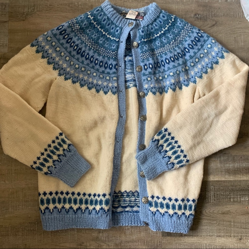 Vintage Norwegian Wool Cardigan S/M